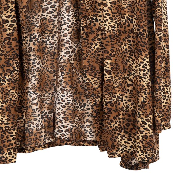American City Wear Leopard Print Cardigan Sweater XL Womens NEW Open Front USA - Picture 3 of 5
